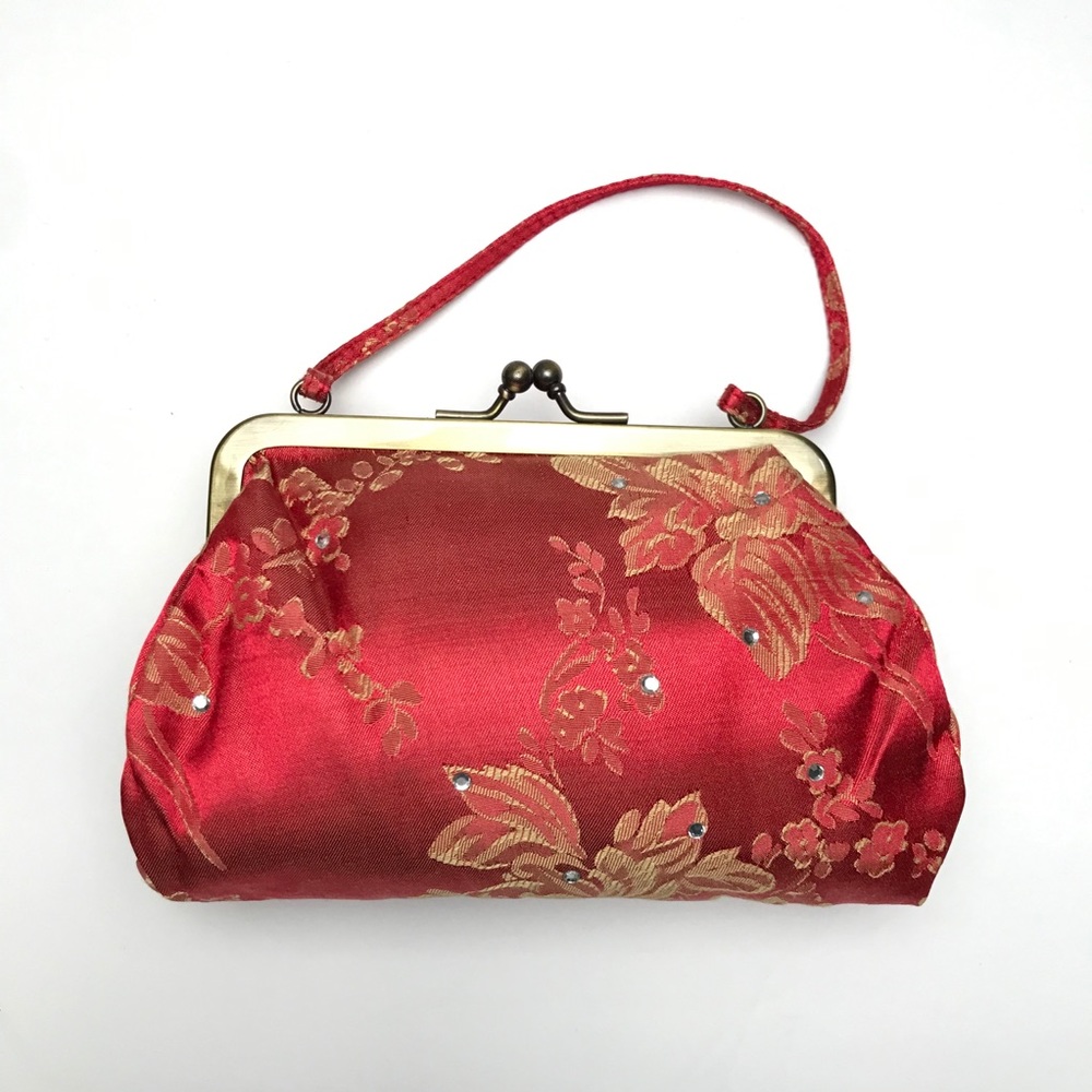 Marco Avane Satin Evening Bag with Rhinestones
